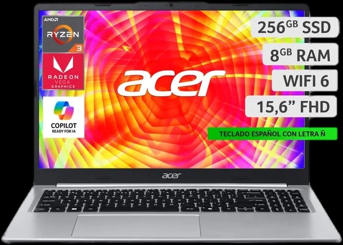 Notebook 15" Ryzen 3 8GB 256GB Acer Aspire Lite AL15-46P-R7M1-2