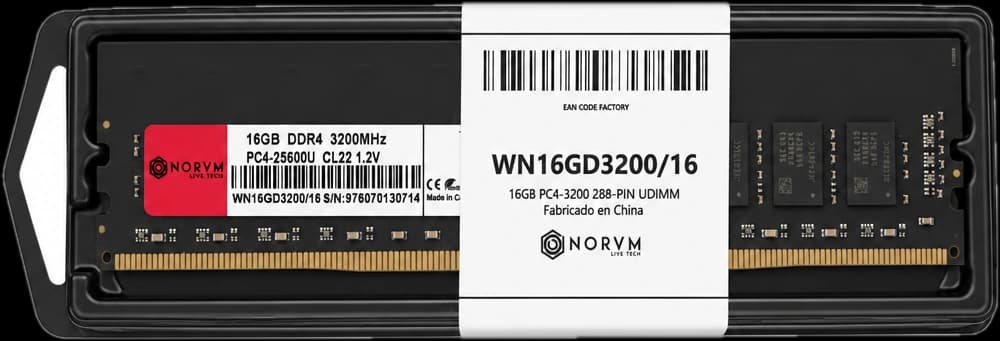 Memoria RAM 16GB DDR4 3200MT/s CL22 DIMM Norvm