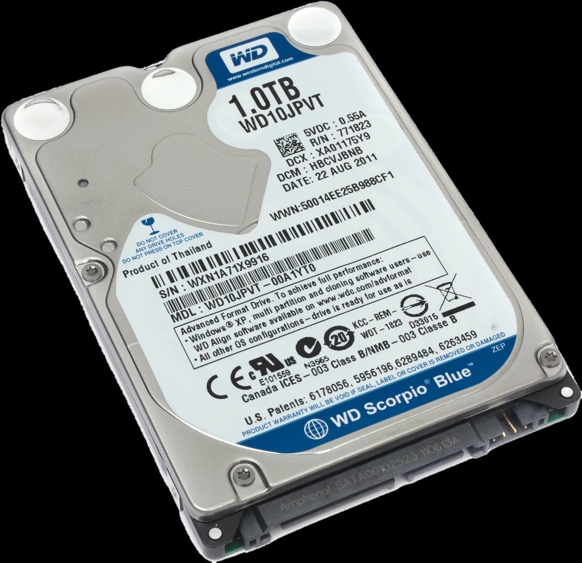 Disco HDD 1TB 2,5" SATA 5400RPM Western Digital Scorpio