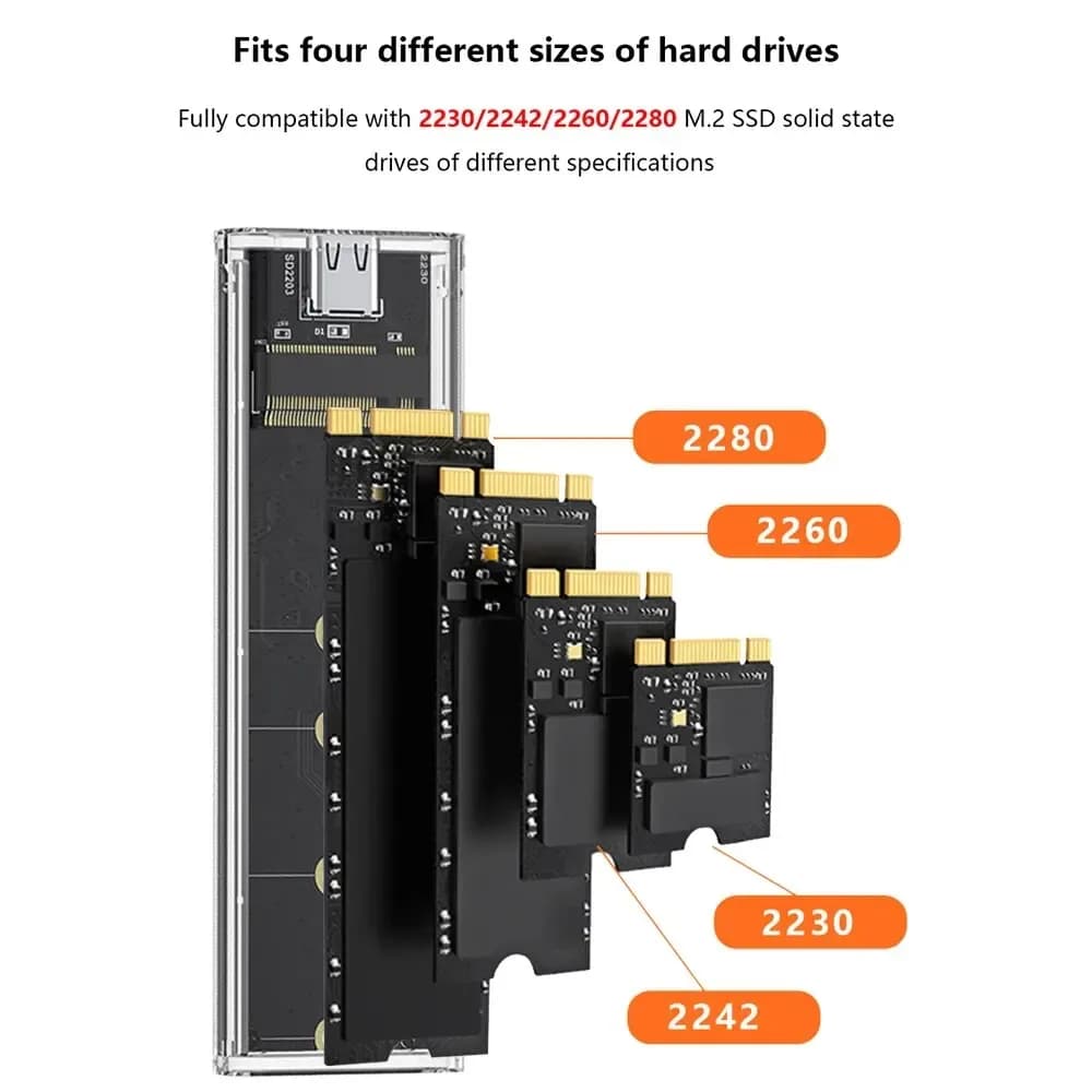 Carcasa M.2 NGFF/NVME a USB 3.0 Tipo C 5 Gbps SATA