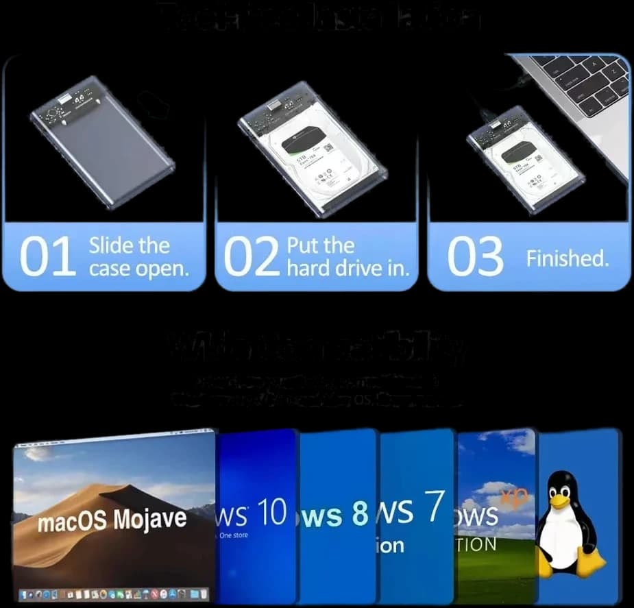 Cofre Disco SSD 2,5" SATA USB 3.0 5Gbps