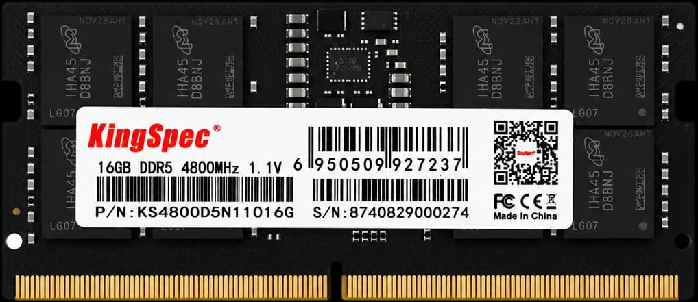 Memoria RAM 16GB DDR5 4800MT/s SO-DIMM KingSpec